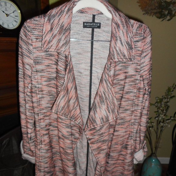 bagatelle Jackets & Blazers - BOGO FREE, NWOT Bagatelle Knit pink & black slub blazer, size Small